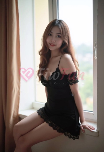 นิชา นั่งริมหน้าต่างโชว์เรียวขาสวยในชุดเดรสลูกไม้ ย่าน ชัยพฤกษ์ พร้อมบริการแบบ ไซไล โดย นิชา.